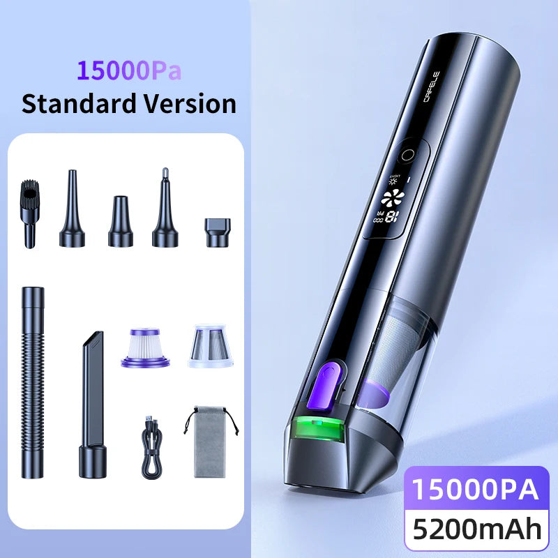 Cafele 4-in-1 Cordless Vacuum Cleaner – 15,000 Pa | Powerful and Portable for Car, Home, and Office