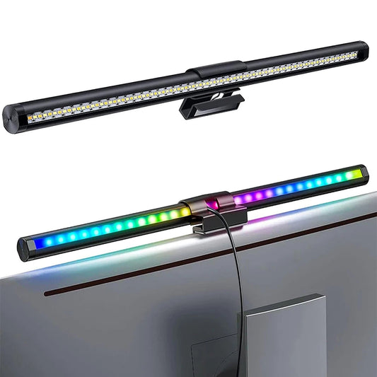 LED Monitor Light Bar with RGB – USB Rechargeable Gaming Lamp