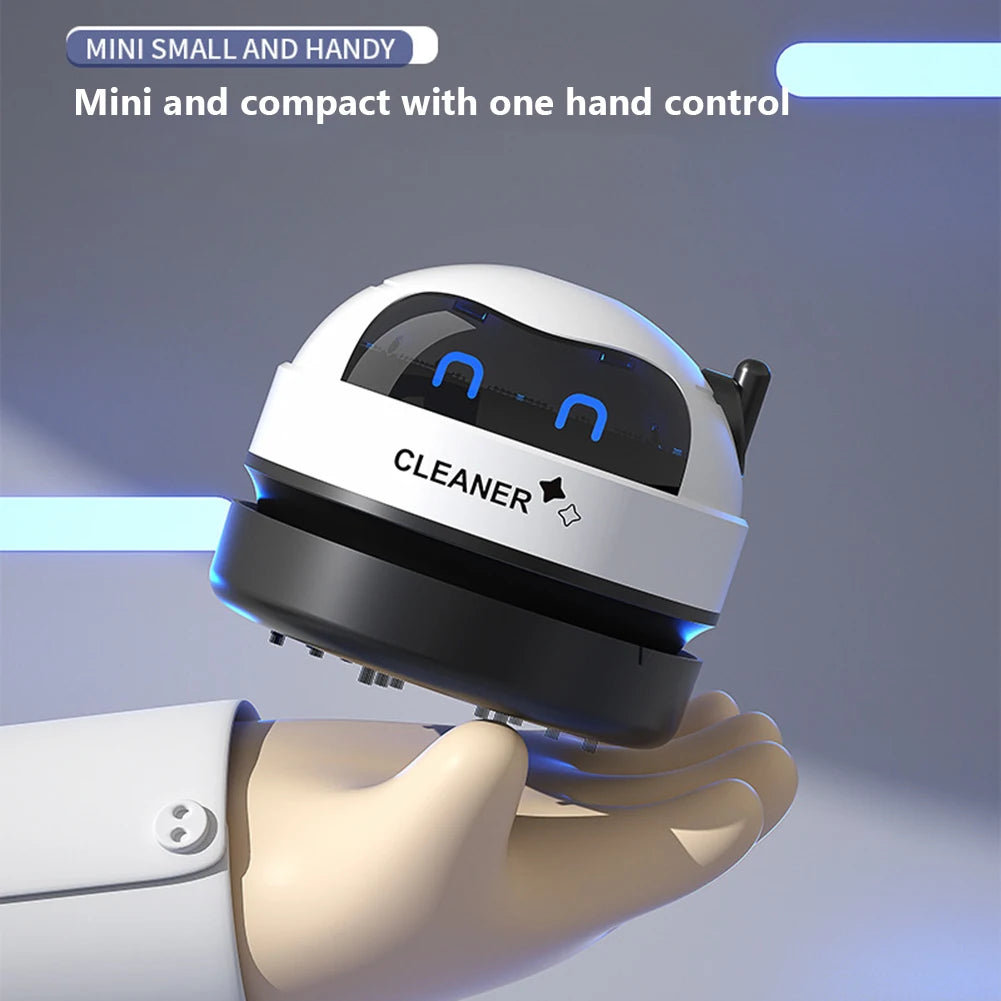 Mini Smart Desktop Vacuum Cleaner - USB Rechargeable | Ideal for hair, crumbs, and dust