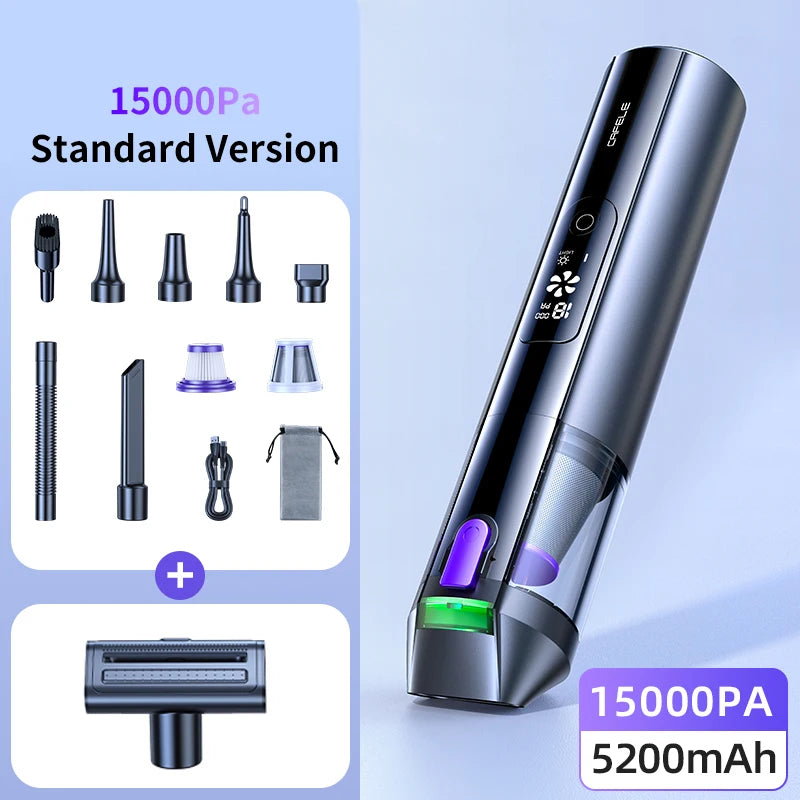 Cafele 4-in-1 Cordless Vacuum Cleaner – 15,000 Pa | Powerful and Portable for Car, Home, and Office