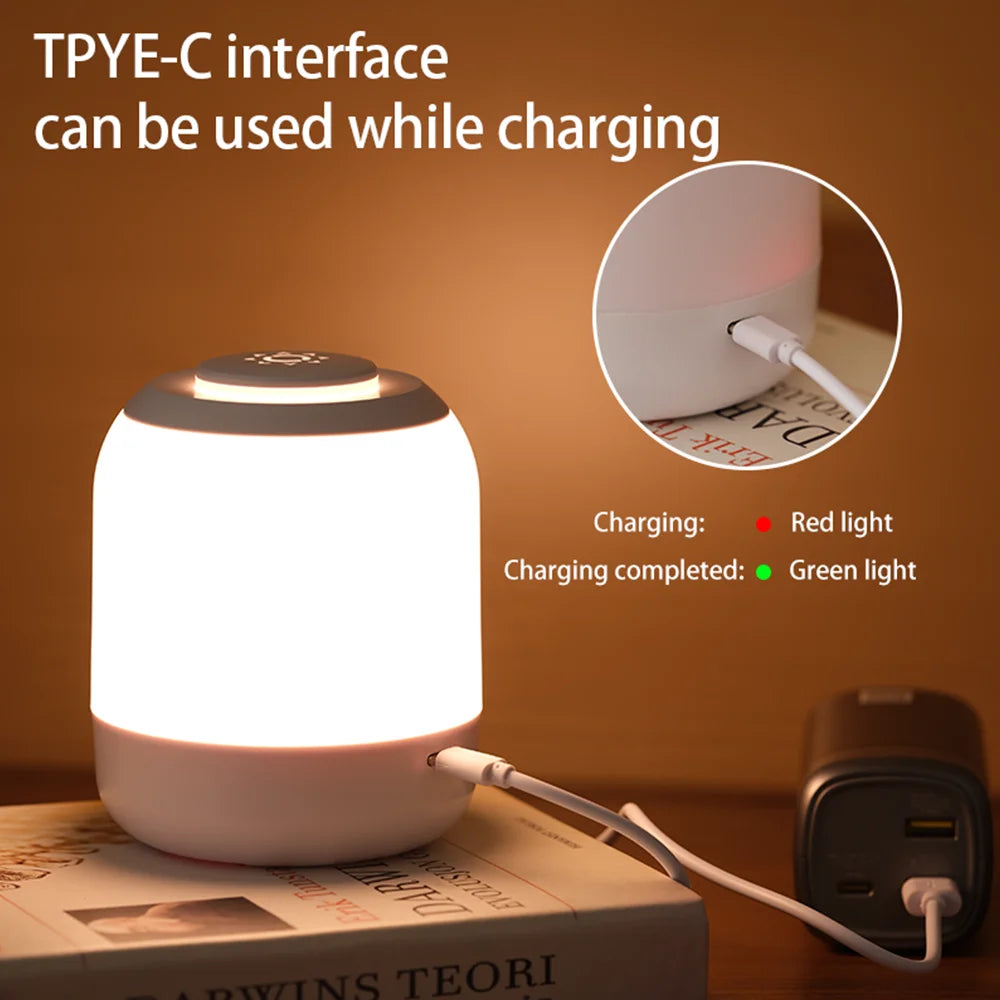 Rechargeable RGB Touch LED Lamp – Table Night Light with Sensor